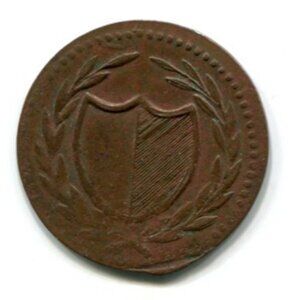 1819 Hessen-Darmstadt German State One Pfennig Coin (b289-16)